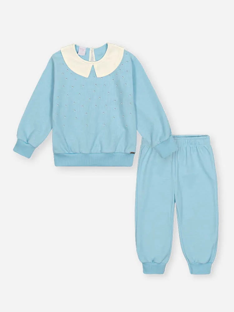 CONJUNTO INFANTIL CINTI BLSÃO E CALÇA EM MOLETINHO COM STRASS - 012260420