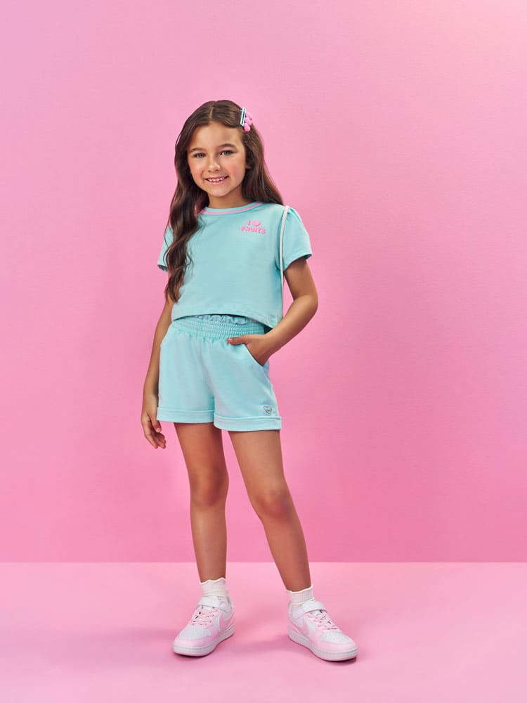 CONJUNTO INFANTIL CINTI BLUSA E SHORT ACOMPANHA MOCHILA DE MELANCIA - 12560