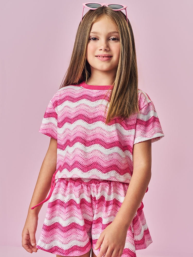 CONJUNTO INFANTIL CINTI BLUSA E SHORT ESTAMPADO - 12708