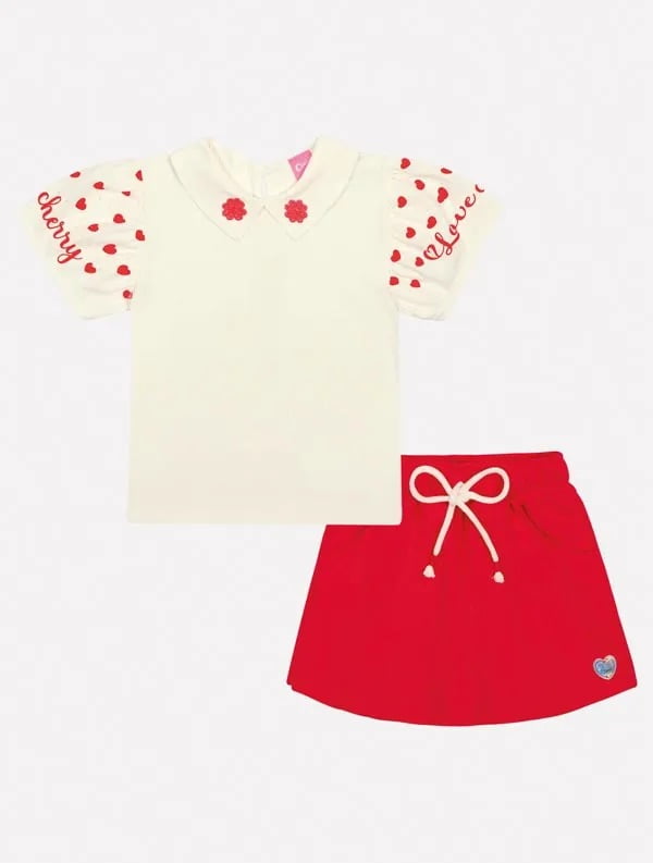 CONJUNTO INFANTIL CINTI BLUSA E SHORT - SAIA TUTTI - FRUTTI - 12261