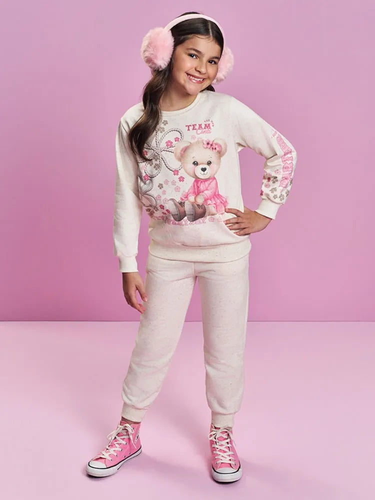 CONJUNTO INFANTIL CINTI BLUSÃO E CALÇA EM MOLETOM FELPADO - 012261600 12883