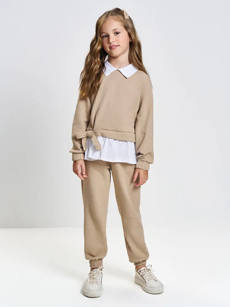 CONJUNTO INFANTIL CINTI BLUSÃO E CALÇA JOGGER EM MOLETOM WAFFLE - 012261590