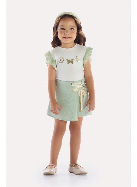 CONJUNTO INFANTIL KIKI EM MALHA TEXTURIZADA COM SHORT-SAIA VERDE - 2450077