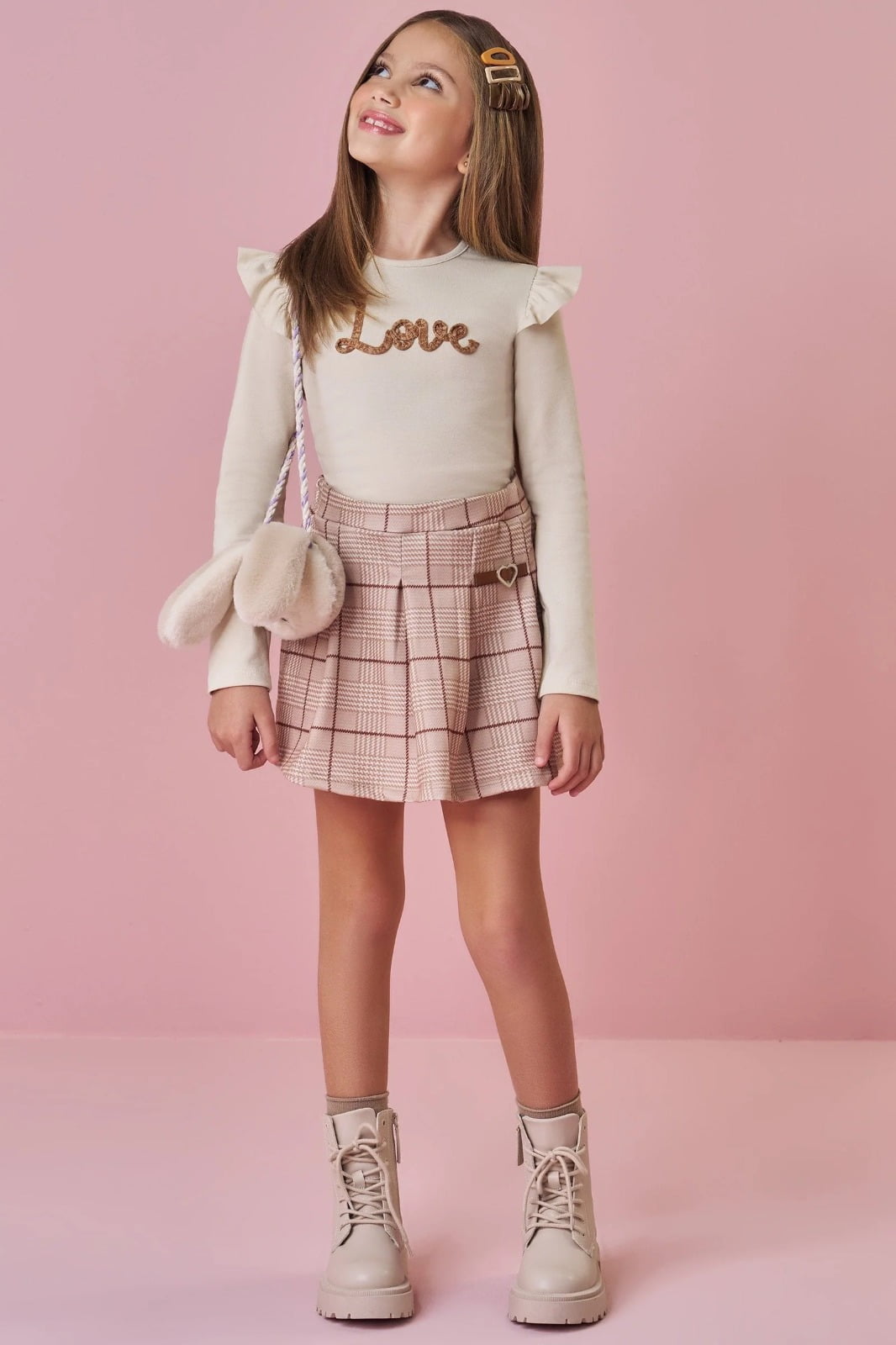 CONJUNTO INFANTIL KUKIÊ BLUSA EM COTTON E SHORT SAIA EM MOLECOTTON - 90231