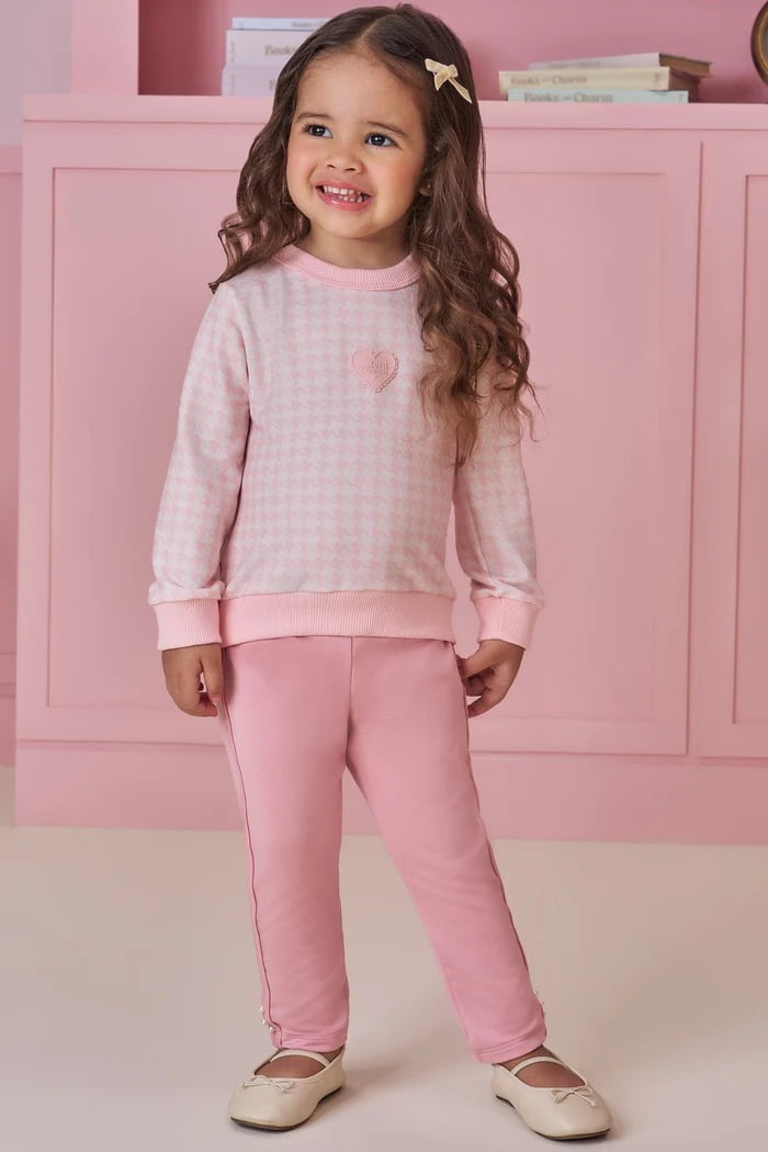 CONJUNTO INFANTIL KUKIÊ BLUSÃO EM MOLETOM COM PELÚCIA E CALÇA LEGGING EM TERMOSKIN - 92142