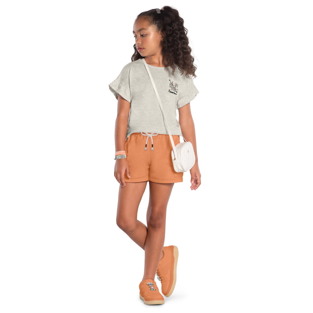 CONJUNTO INFANTIL KYLY BLUSA COM ESTAMPA GAME LOVER E SHORT EM MOLETINHO - 1000262