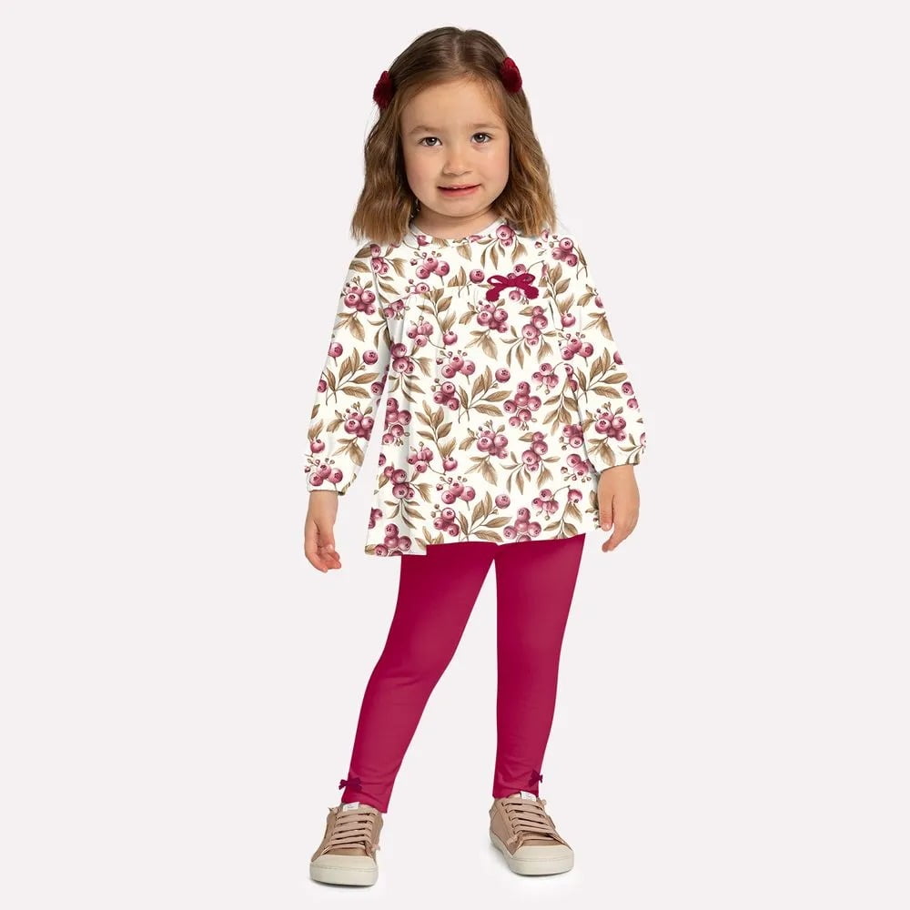CONJUNTO INFANTIL MENINA MILON BLUSA ESTAMPA MIRTILOS E CALÇA LEGGING - 2000759
