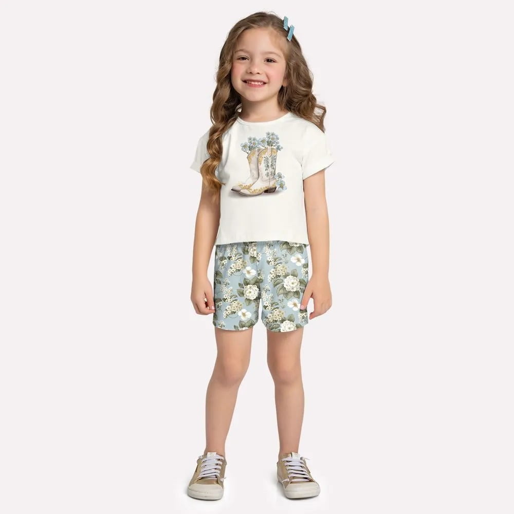 CONJUNTO INFANTIL MILON CLOPPED E SHORT ESTAMPADO - 2000962