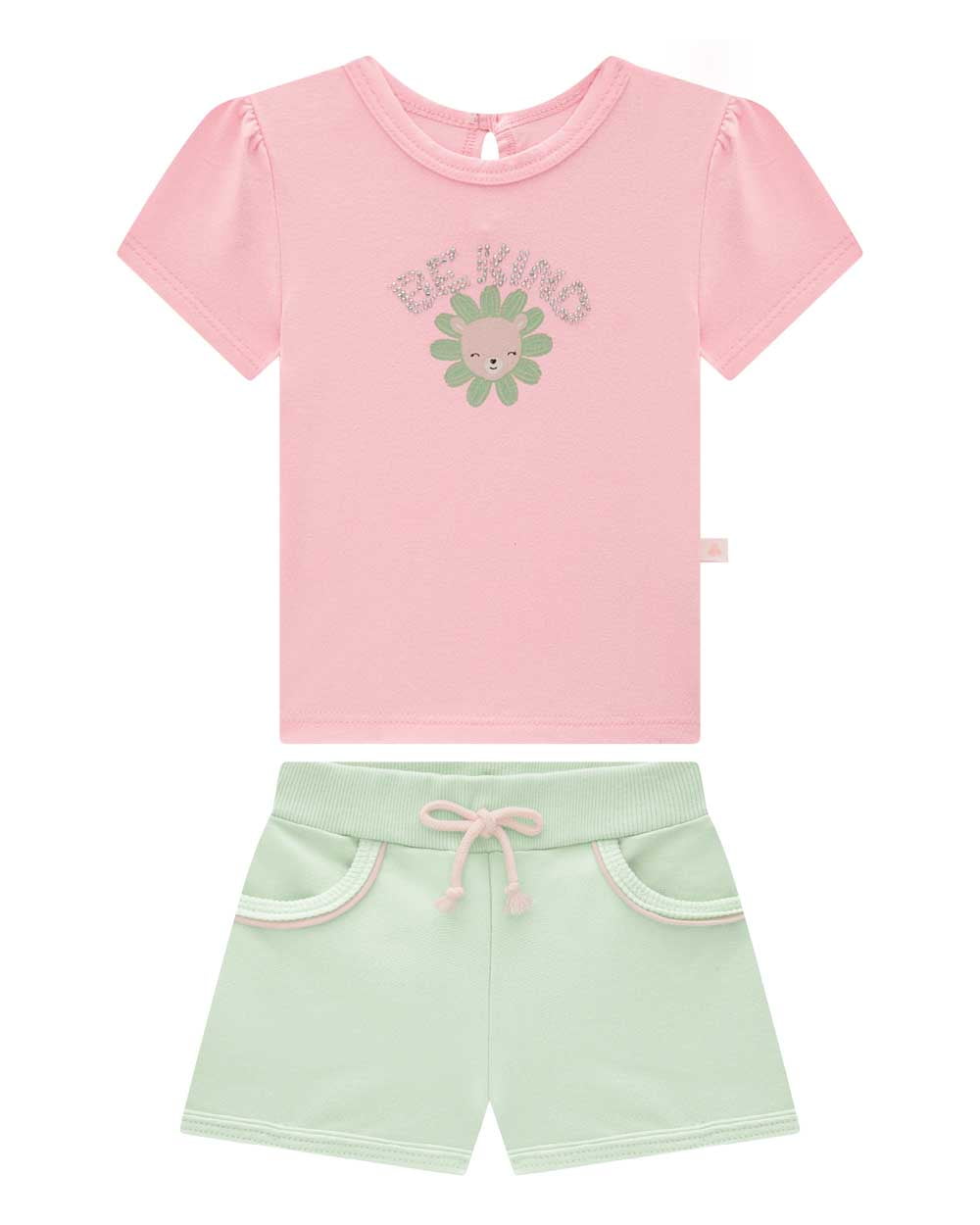 CONJUNTO INFANTIL SOMNII BLUSA EM COTTON E SHORT EM MOLETINHO - 3243022