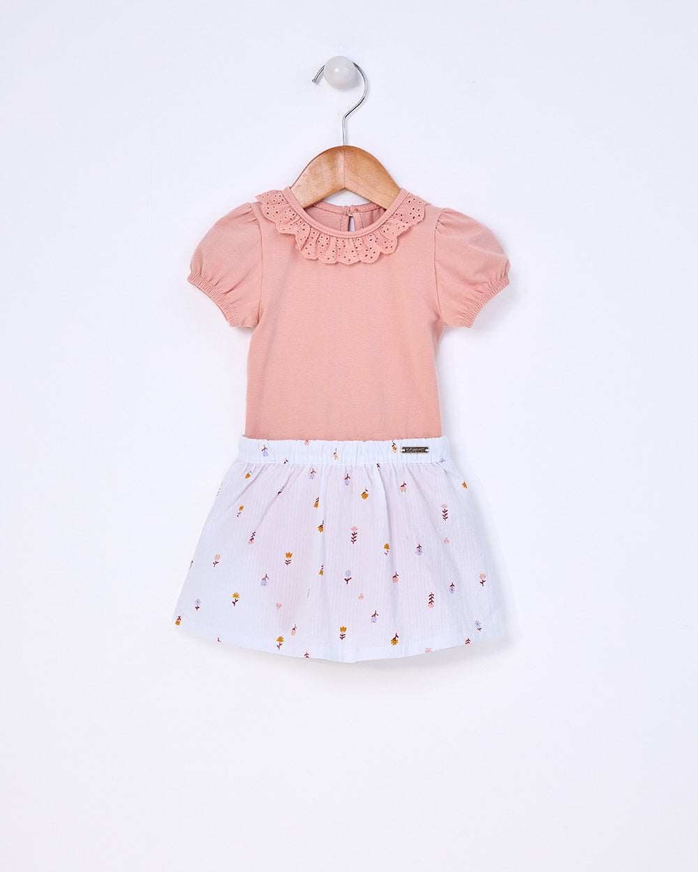 CONJUNTO INFANTIL SOMNII BODY EM COTTON E SAIA EM TECIDO ANARRUGA - 3243019