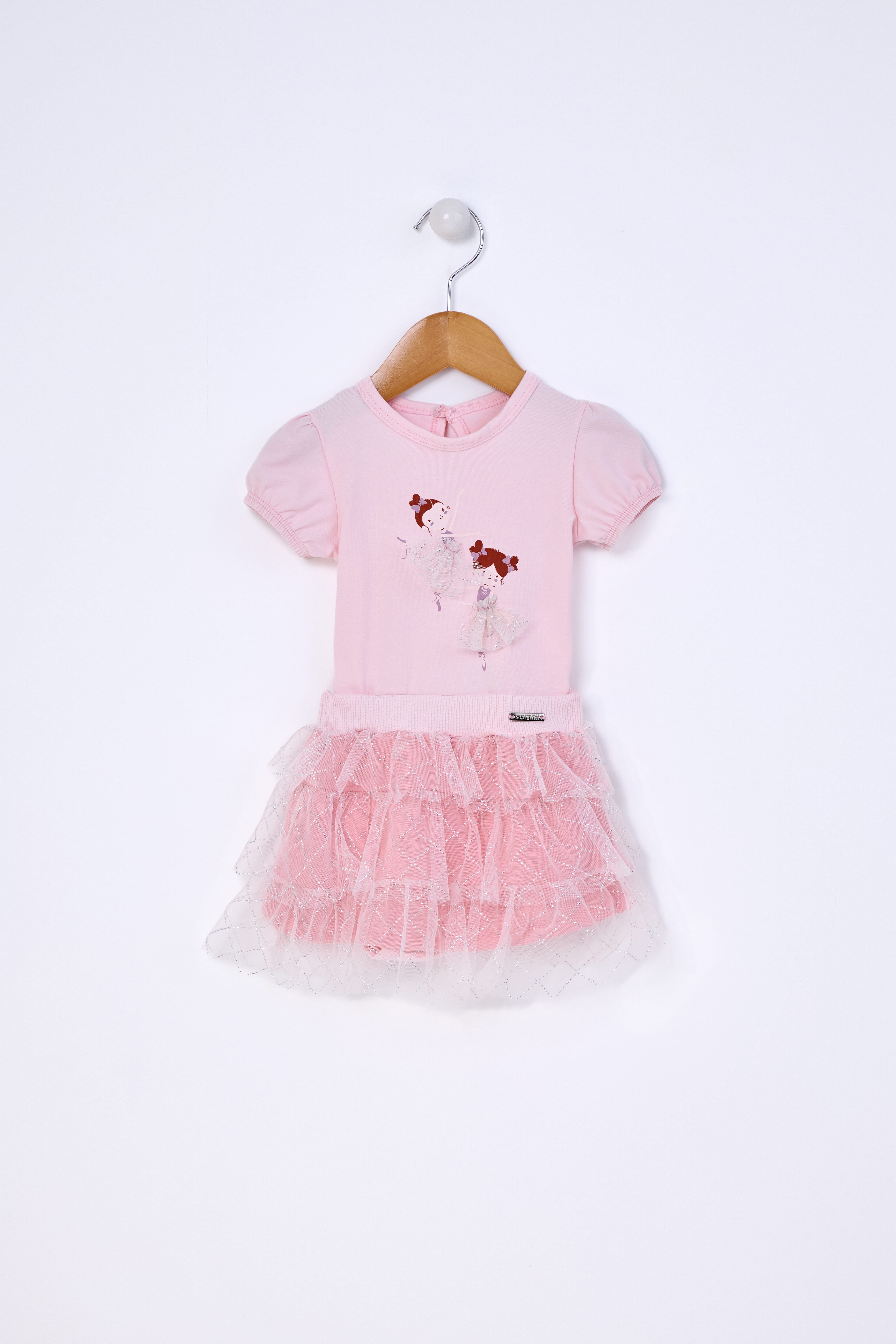 CONJUNTO INFANTIL SOMNII BODY EM RIBANA E SAIA BAILARINA EM TULE IRIS COM FORRO - 3243018