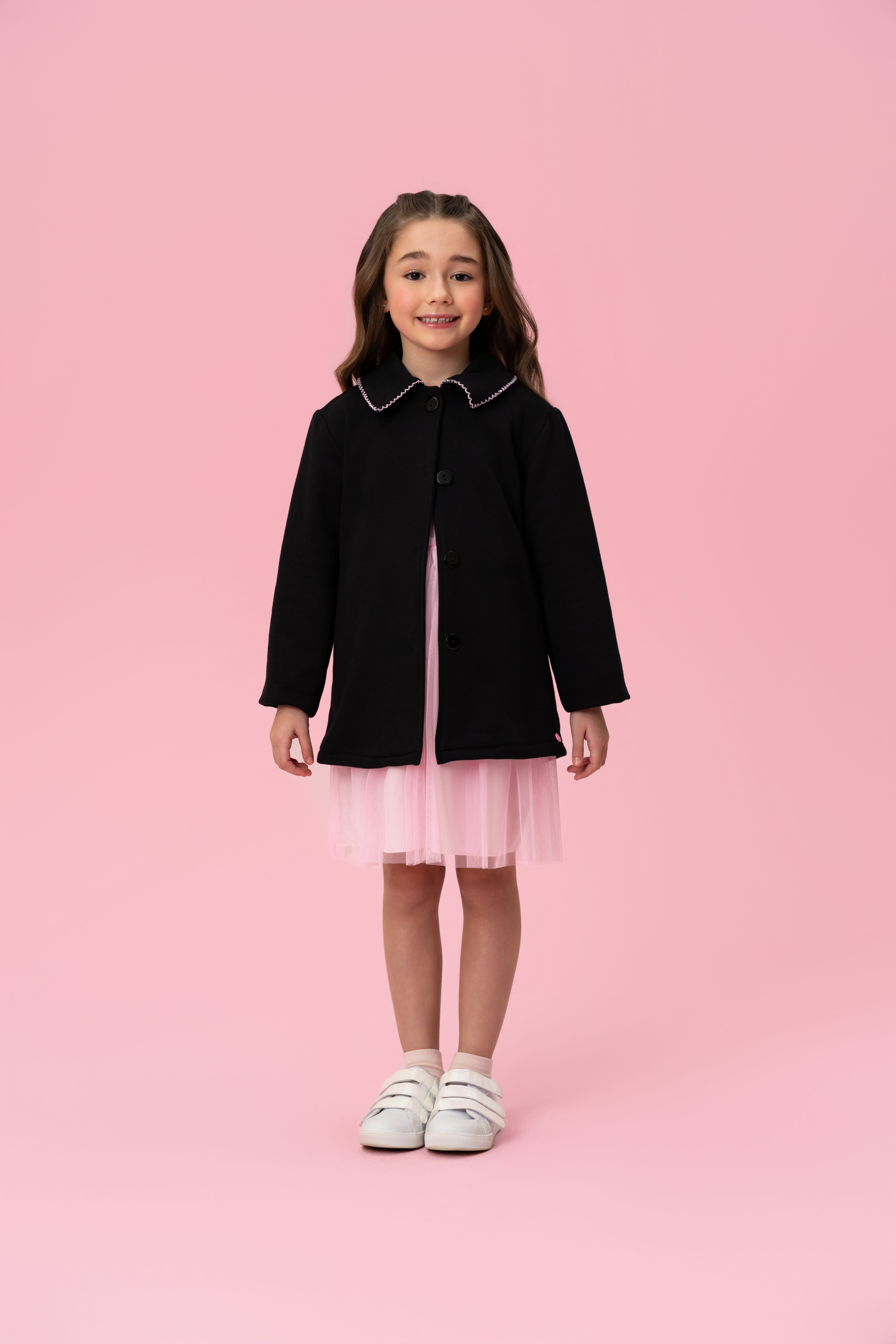 CASACO INFANTIL MON SUCRÉ EM MOLETOM PRETO - 51134228010