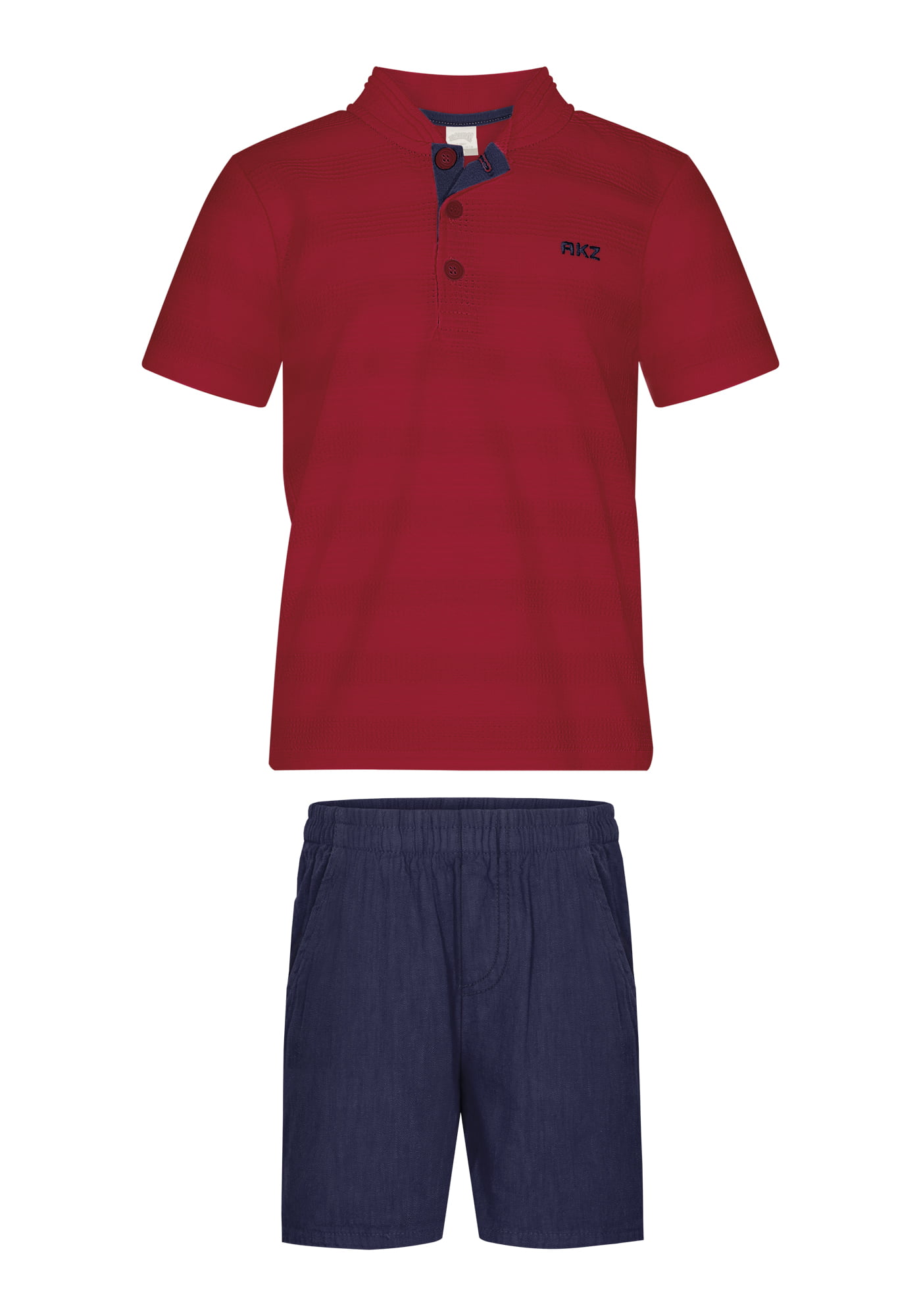 CONJUNTO INFANTIL ALAKAZOO CAMISETA E BERMUDA EM LINHO - A5042