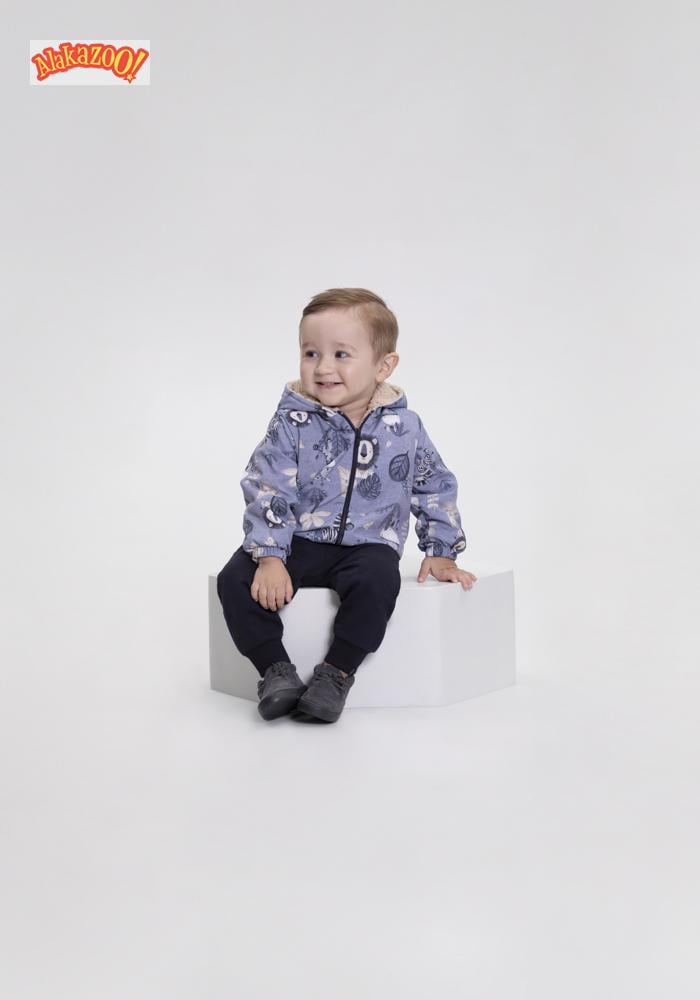 CONJUNTO INFANTIL ALAKAZOO JAQUETA ESTAMPA SELVA E CALÇA EM MOLETOM - 65236
