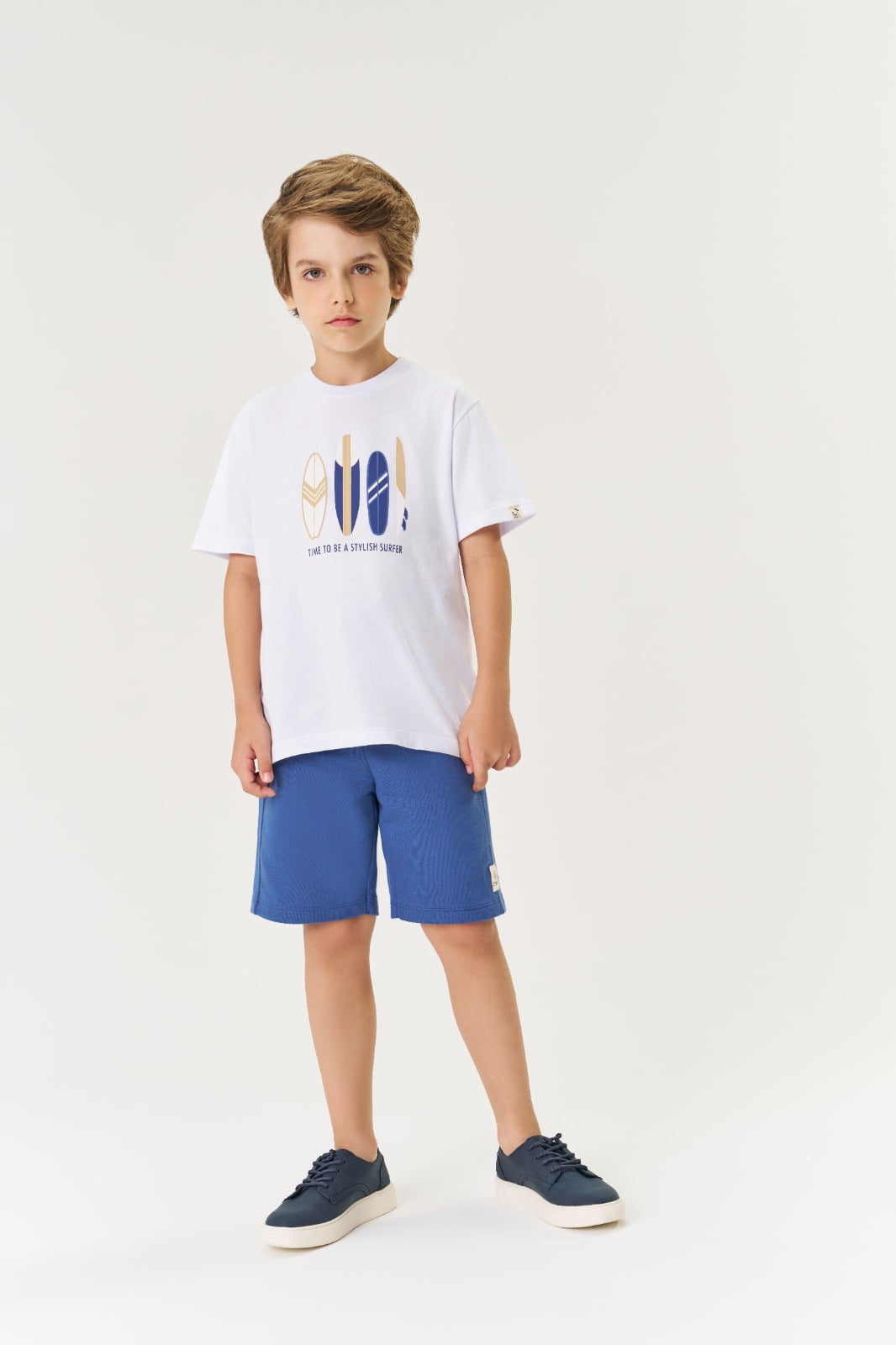 CONJUNTO INFANTIL DIVERTTO CAMISETA ESTAMPADA E BERMUDA EM MOLETINHO - 17682