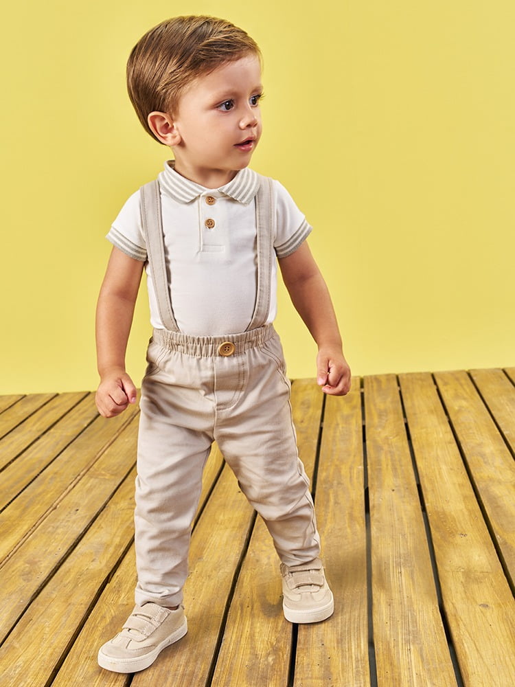 CONJUNTO INFANTIL DIVERTTO BODY POLO E CALÇACOM SUSPENSÓRIO - 16312
