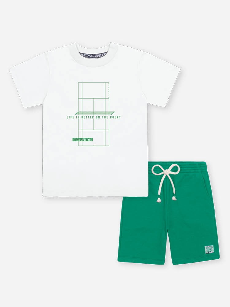 CONJUNTO INFANTIL DIVERTTO CAMISETA COM ESTAMPA 3D E BERMUDA TEXTURIZADA - 27143