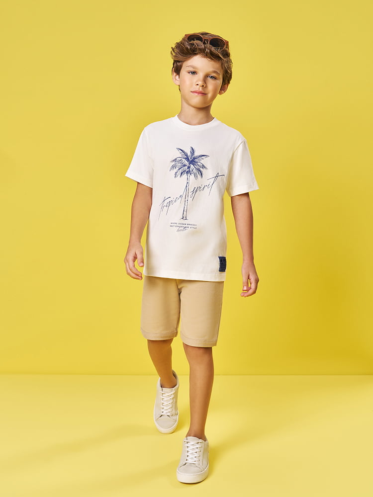 CONJUNTO INFANTIL DIVERTTO CAMISETA ESTAMPADA E BERMUDA EM MOLETINHO - 27138
