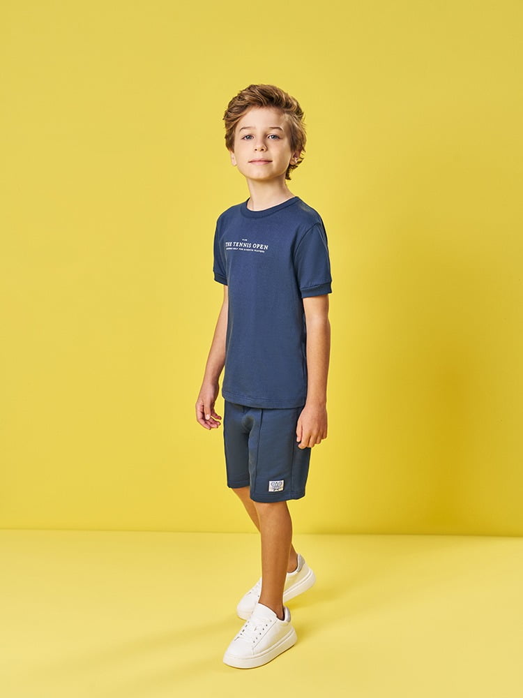 CONJUNTO INFANTIL DIVERTTO CAMISETA ESTAMPADA E BERMUDA EM MOLETOM - 27144