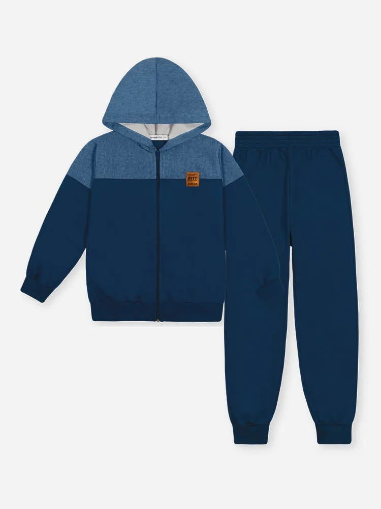 CONJUNTO INFANTIL DIVERTTO JAQUETA E CALÇA JOGGER EM MOLETOM SEM FELPA - 022261350