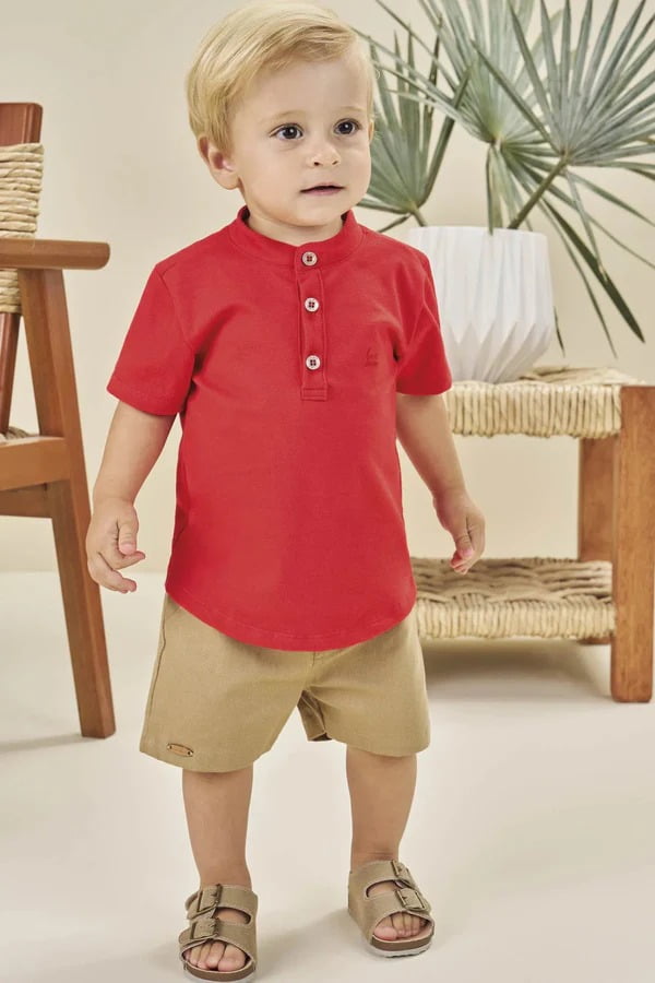 CONJUNTO INFANTIL LUC.BOO BATA EM PIQUET COM ELASTANO E BERMUDA EM SARJA STRETCH COM ELASTANO - 78031