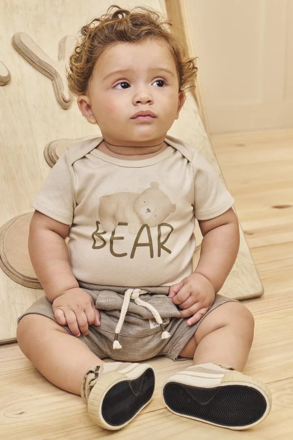 CONJUNTO INFANTIL LUC.BOO BODY EM RIBANA E BERMUDA EM MESCLADO BICOLOR COM ELASTANO - 75568