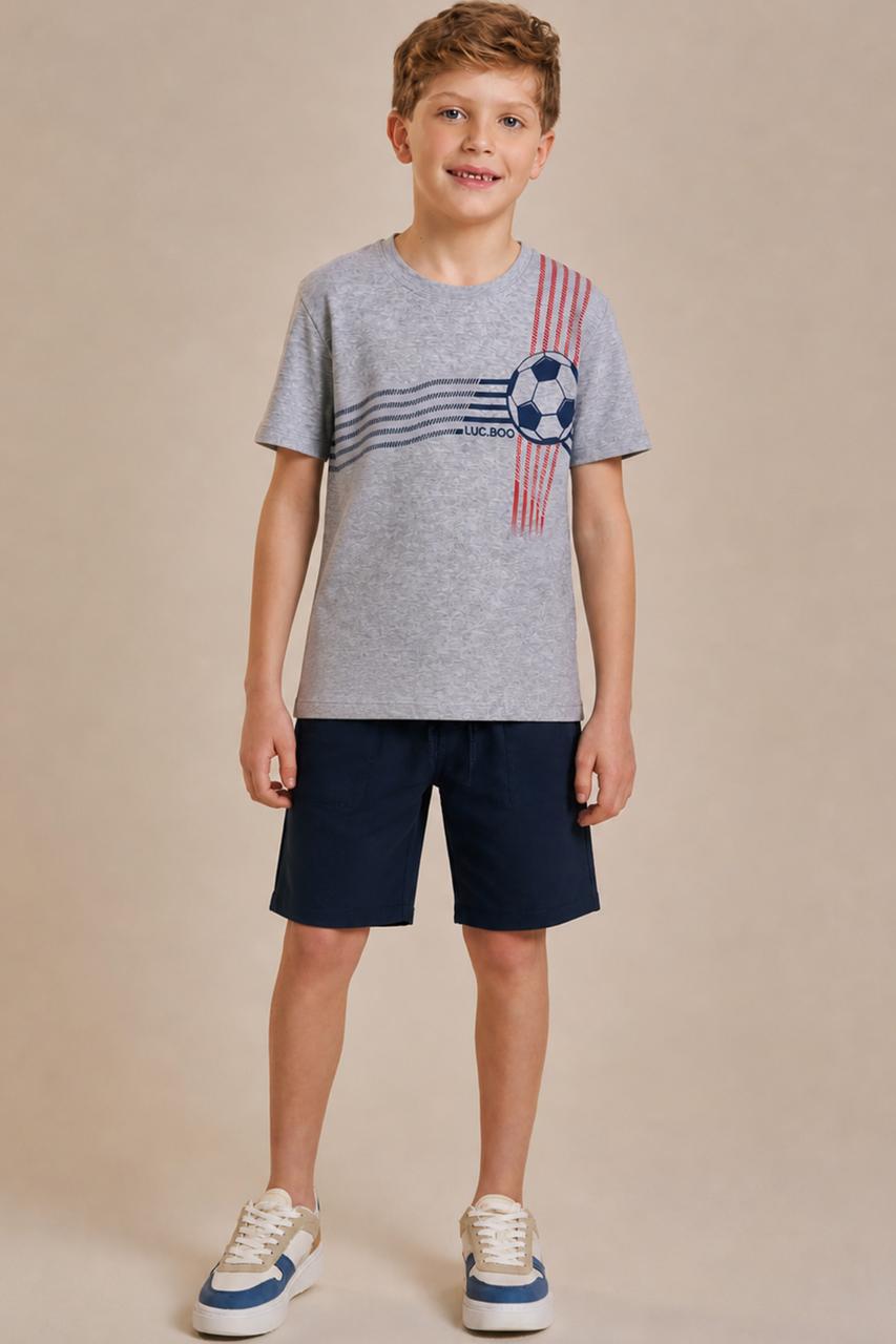 CONJUNTO INFANTIL LUC.BOO CAMISETA EM COTTON E BERMUDA EM NYLON - 17883