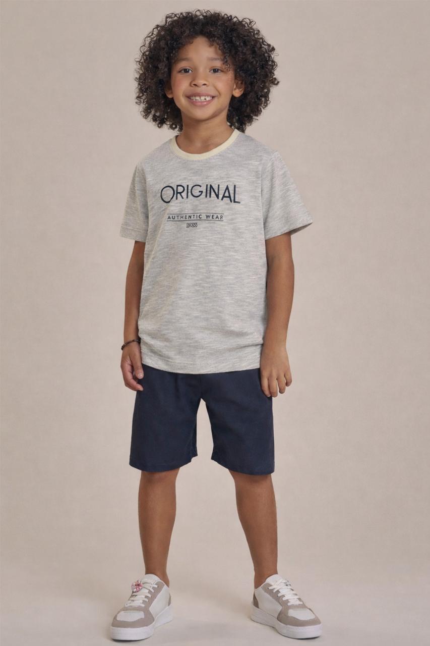 CONJUNTO INFANTIL LUC.BOO CAMISETA EM MEIA MALHA E BERMUDA EM NYLON - 97239
