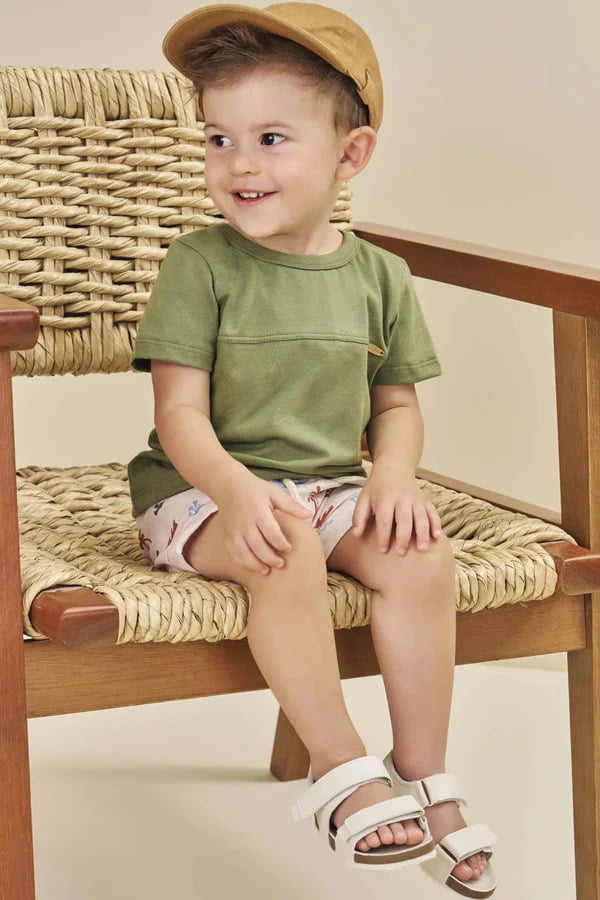 CONJUNTO INFANTIL LUC.BOO CAMISETA EM MEIA MALHA E BERMUDA EM NYLON HIDRONATIC TWILL - 78011