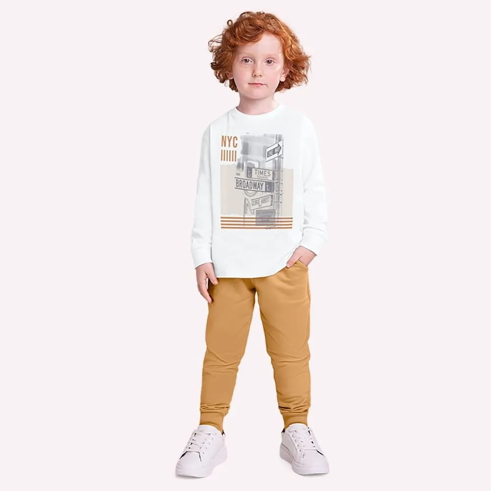 CONJUNTO INFANTIL MENINO MILON CAMISETA ESTAMPADA E CALÇA EM MOLETOM - 2000149