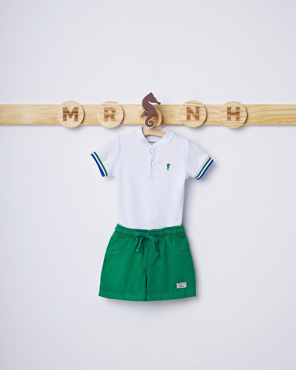 CONJUNTO INFANTIL ONDA MARINHA BODY BATA EM SUEDINE E BERMUDA EM SARJA - 1244011