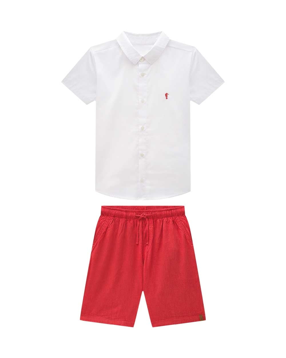 CONJUNTO INFANTIL ONDA MARINHA CAMISA EM TRICOLINE E BERMUDA EM VISCOLINHO - 1254110