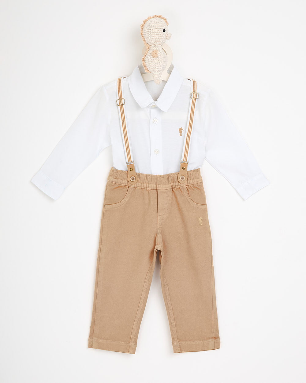 CONJUNTO INFANTIL ONDA MARINHA CAMISA EM TRICOLINE E CALÇA EM SARJA MOLETOM - 1251027