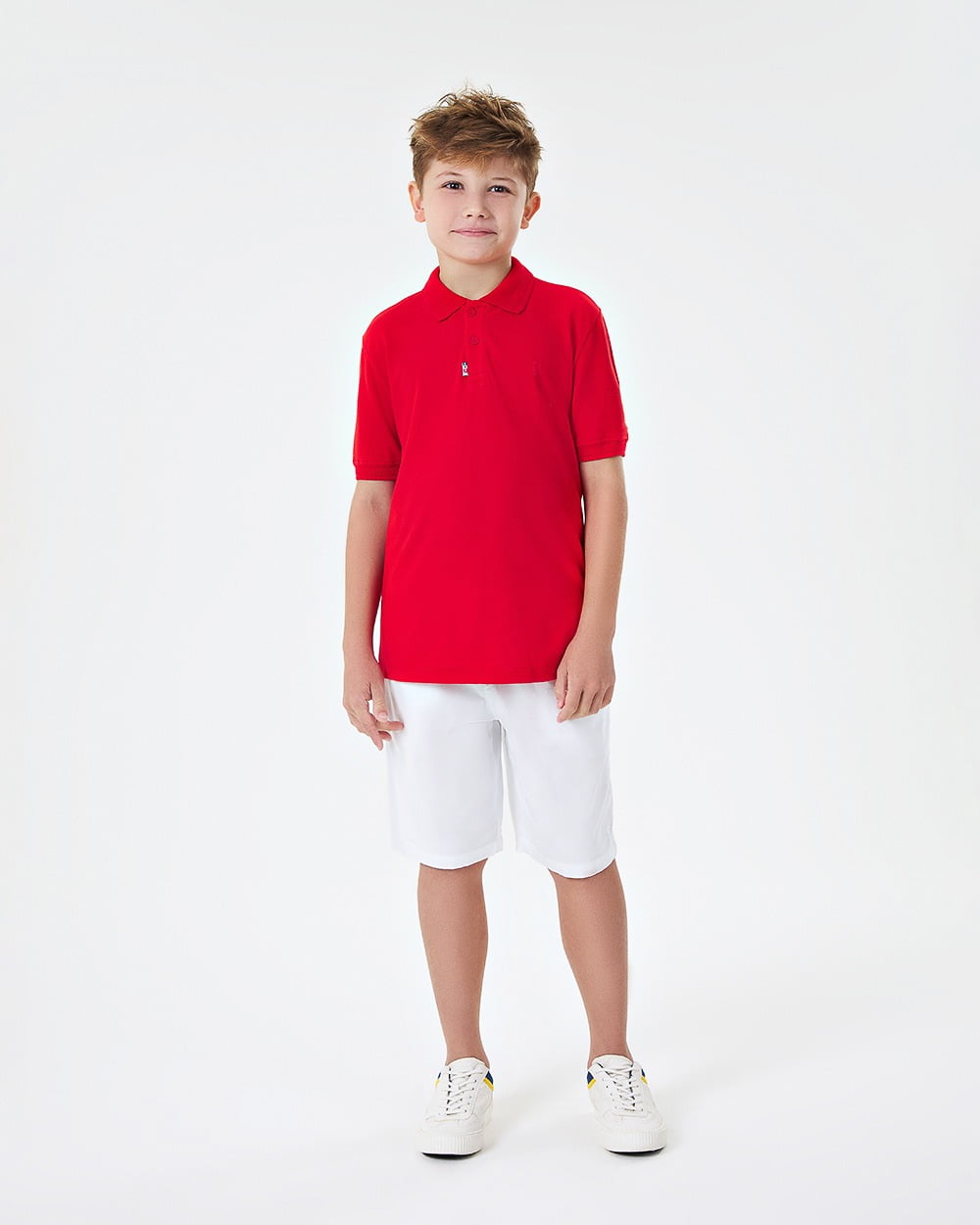 CONJUNTO INFANTIL ONDA MARINHA CAMISA POLO EM PIQUET E BERMUDA EM SARJA EMPAPELADA - 1244134