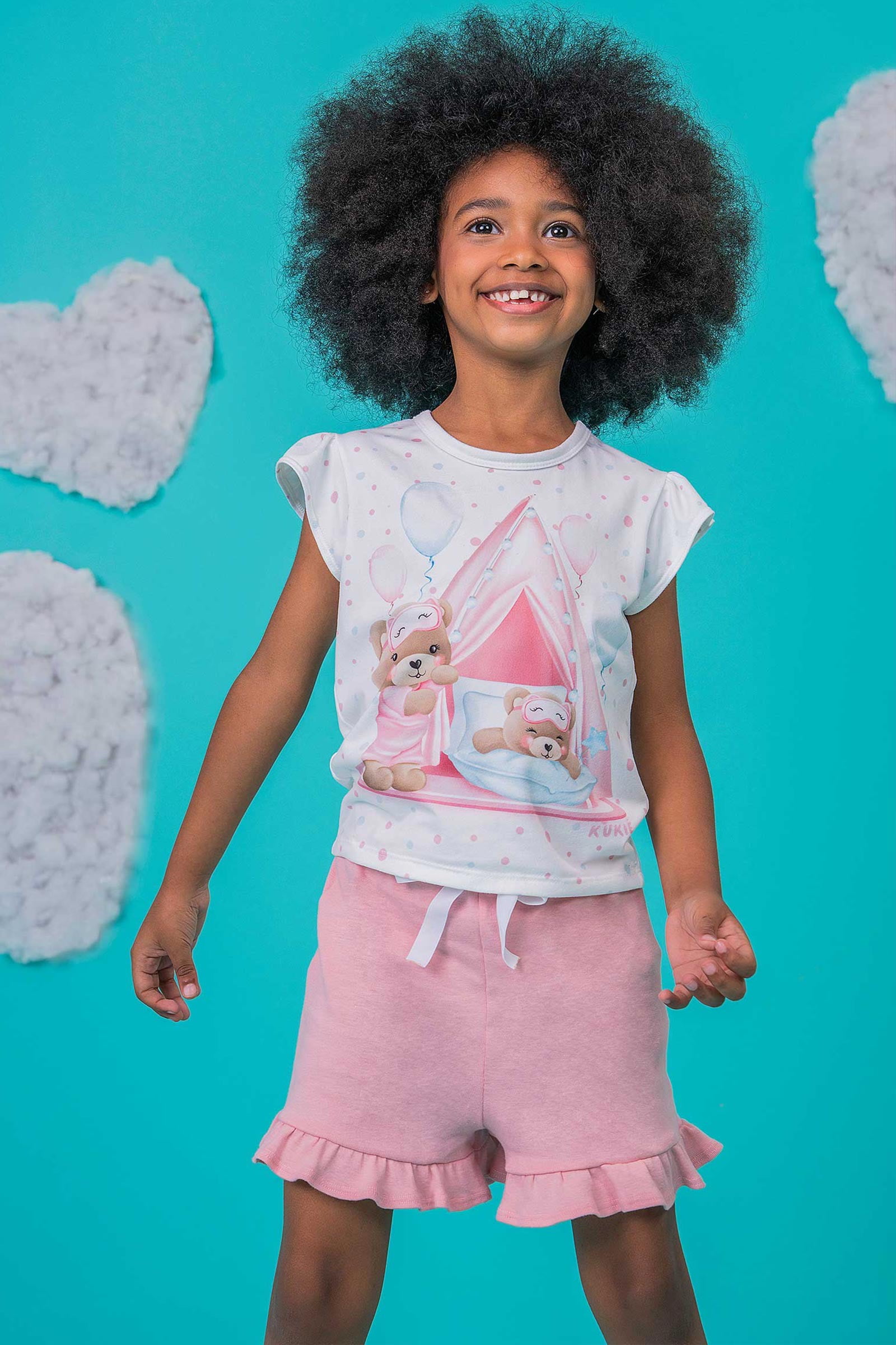 PIJAMA INFANTIL KUKIÊ BLUSA EM MALHA COMFY E SHORTS EM MALHA CONFORT - 75495