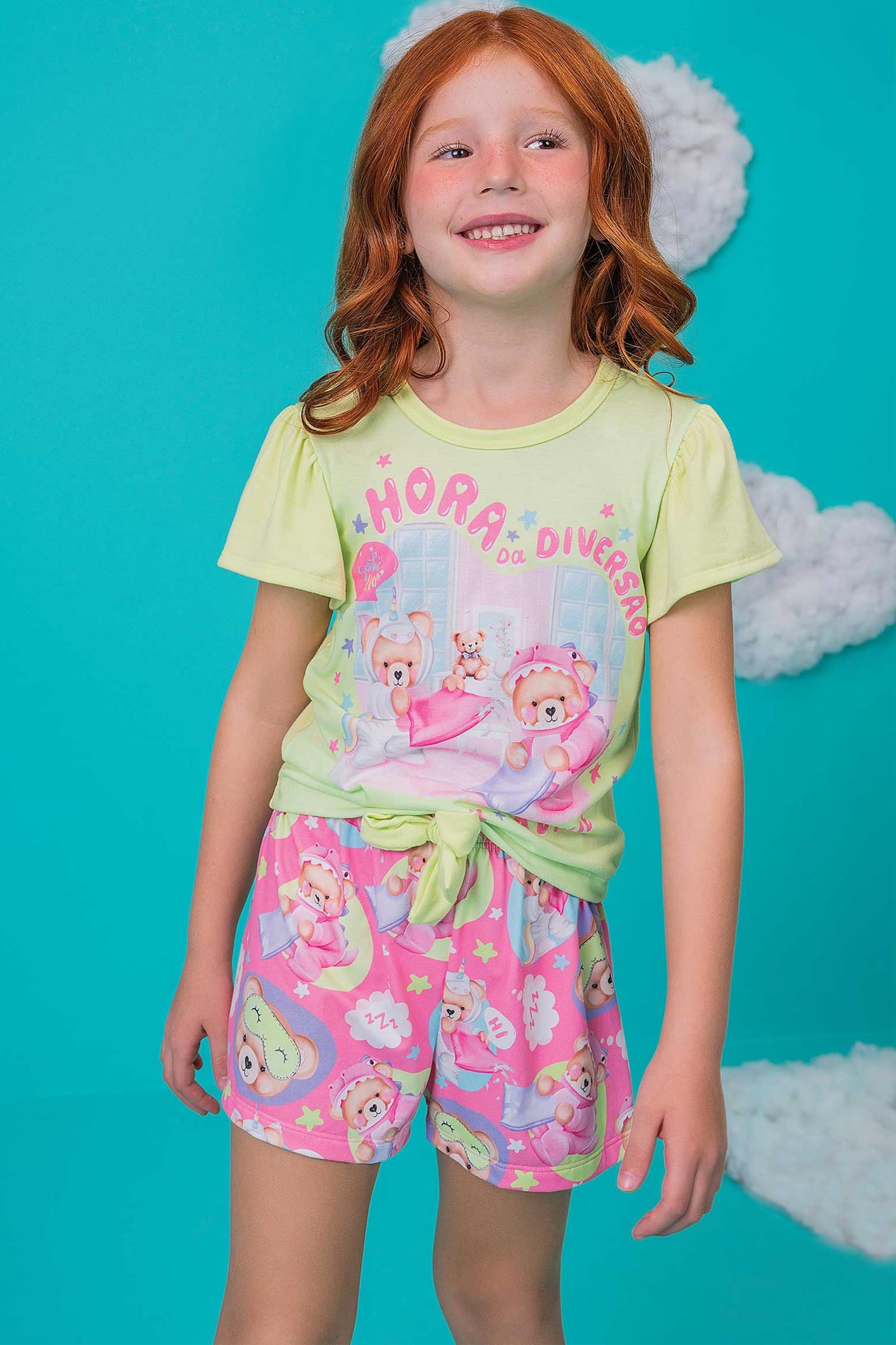 PIJAMA INFANTIL KUKIÊ BLUSA EM MALHA FRESH E SHORTS EM MALHA COMFY - 75068