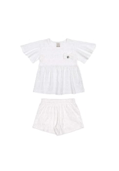 CONJUNTO INFANTIL ALAKAZOO BATA MANGAS FLARE EM MALHA LAISE - 46185