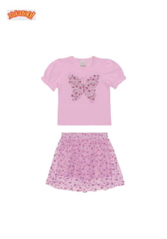 CONJUNTO INFANTIL ALAKAZOO BLUSA COM BORDADO E SAIA EM TULE - 46864