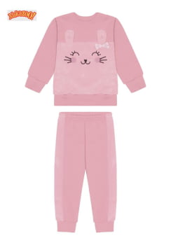 CONJUNTO INFANTIL ALAKAZOO BLUSÃO COM ESTAMPA PELUCIADA E CALÇA EM MOLETOM - 65274