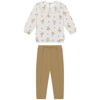 CONJUNTO INFANTIL ALAKAZOO BLUSÃO ESTAMPO E CALÇA FELPADA - 65272