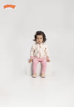 CONJUNTO INFANTIL ALAKAZOO JAQUETA COM CAPUZ ESTAMPADA E CALÇA - 65278