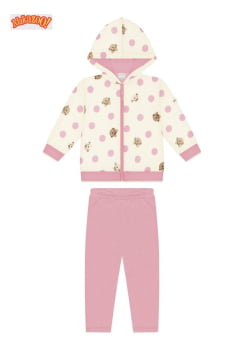 CONJUNTO INFANTIL ALAKAZOO JAQUETA COM CAPUZ ESTAMPADA E CALÇA - 65278