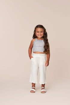 CONJUNTO INFANTIL BAMBOLLINA TOP EM CROCHET ÚNICA E CALÇA - 1189290