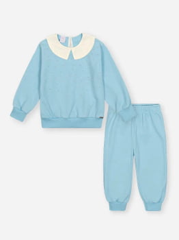 CONJUNTO INFANTIL CINTI BLSÃO E CALÇA EM MOLETINHO COM STRASS - 012260420
