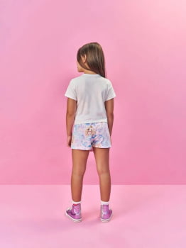 CONJUNTO INFANTIL CINTI BLUSA COM ÁGUA - VIVA INTERATIVA E SAIA - SHORT ESTAMPADO  - 12563