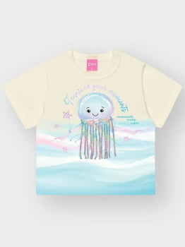 CONJUNTO INFANTIL CINTI BLUSA COM ÁGUA - VIVA INTERATIVA E SAIA - SHORT ESTAMPADO  - 12563