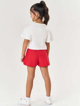 CONJUNTO INFANTIL CINTI BLUSA COM CORAÇÕES PAETÊ E SHORT - 12247