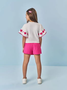 CONJUNTO INFANTIL CINTI BLUSA COM ESTAMPA DE CORAÇÕES E SHORT-SAIA - 12640 CONJUNTO INFANTIL CINTI BLUSA COM ESTAMPA DE CORAÇÕES E SHORT-SAIA - 12640