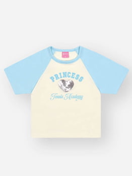 CONJUNTO INFANTIL CINTI BLUSA COM ESTAMPA PRINCESS COM PAETÊ E SHORT - SAIA - 12727