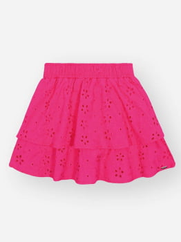 CONJUNTO INFANTIL CINTI BLUSA EM MEIA MALHA E SAIA EM LESIE - 12797